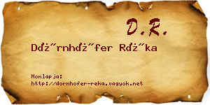 Dörnhöfer Réka névjegykártya